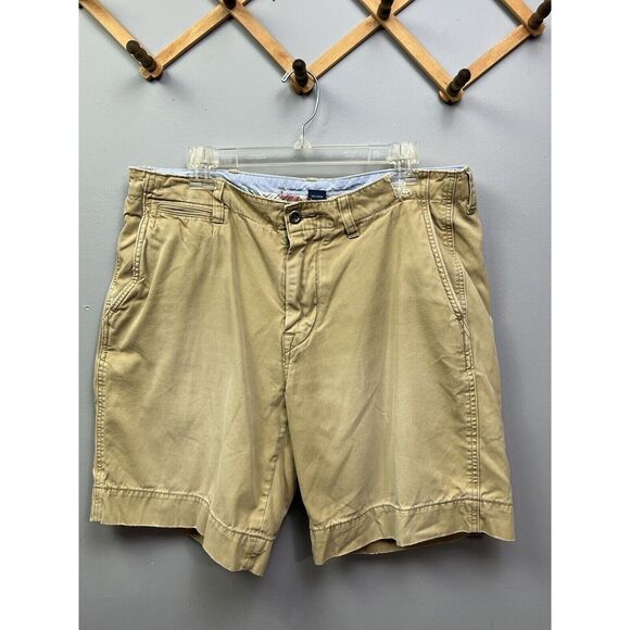 Polo Ralph Lauren‎ Shorts Men 34 Bermuda Cotton Relaxed Khaki Y2K Neutral * - Picture 1 of 9